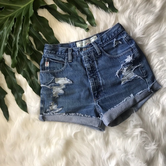 Guess Pants - Guess Vintage distressed high waisted jeans